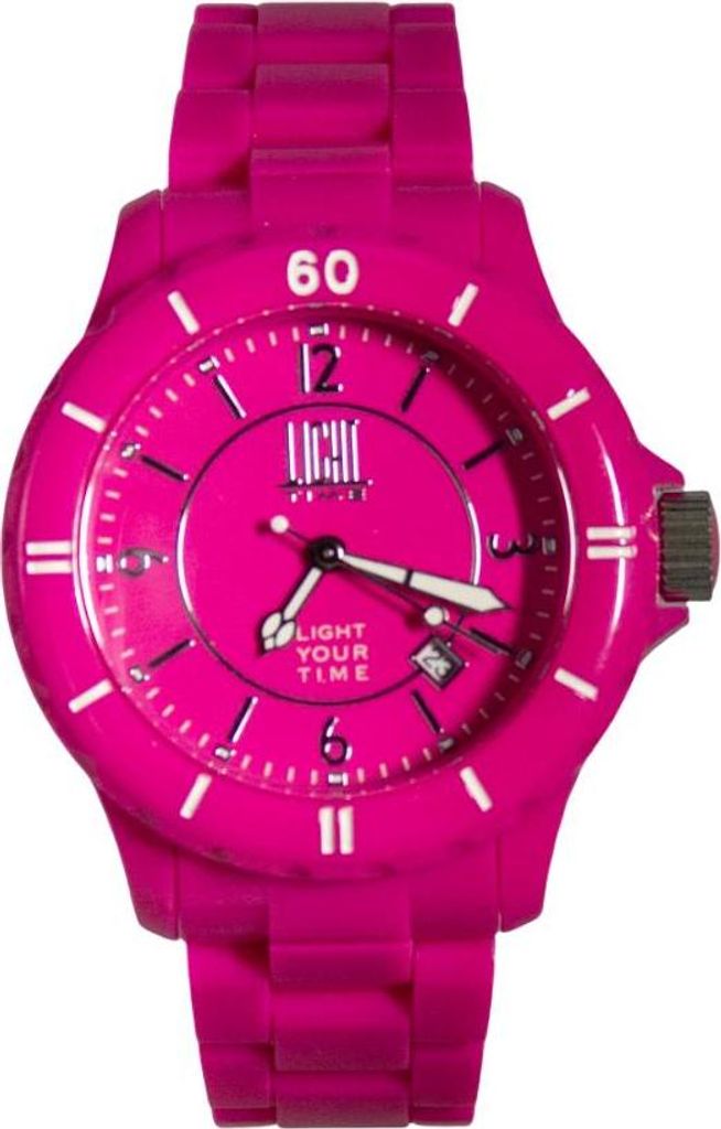 Light Time Armbanduhr Quarz Herren Kunststoff Datum Rosa L116PNK