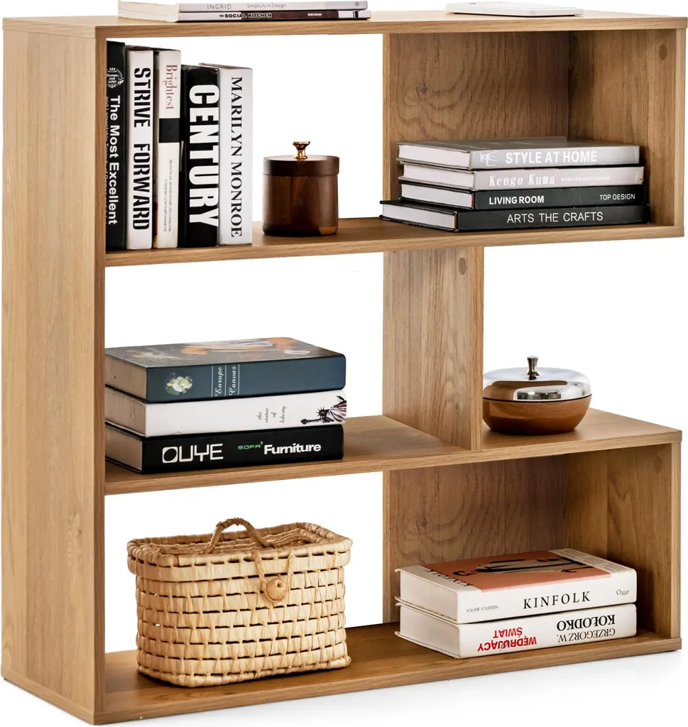 Étagère de séparation de pièce en bois 3 niveaux meuble de salon