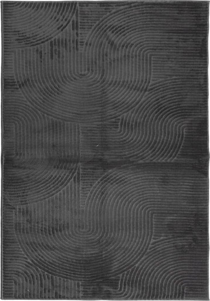 vidaXL Teppich IZA Kurzflor Skandi-Stil Anthrazit 140x200 cm