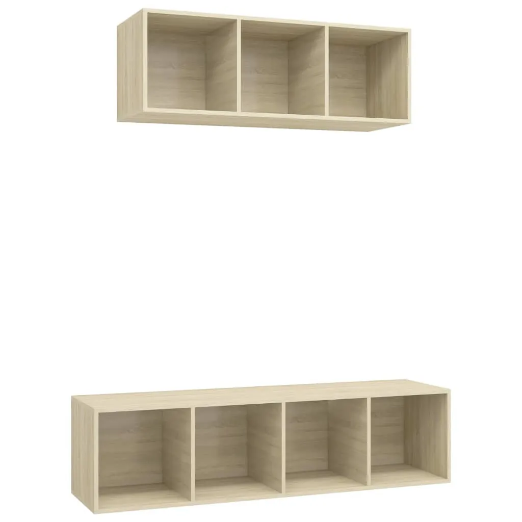 vidaXL Set di mobili TV a 2 pezzi in legno di quercia Sonoma