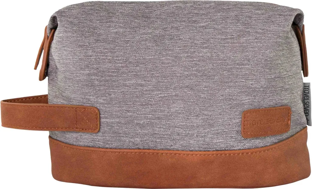 Trousse Maquillage Marron Travison - Grand Format avec Multi-poches