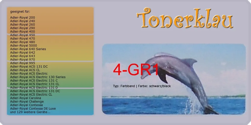 Solution impression nette : Ruban noir 4-GR1 compatible tout type GR1