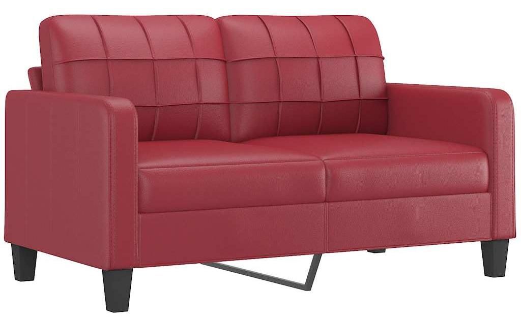 vidaXL 2-Sitzer-Sofa Weinrot 140 cm Kunstleder Produktbild 