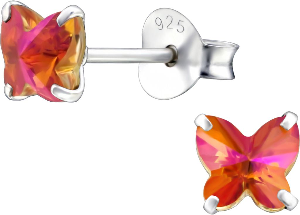 Ohrstecker Schmetterling Kristall aus 925 Silber Damen