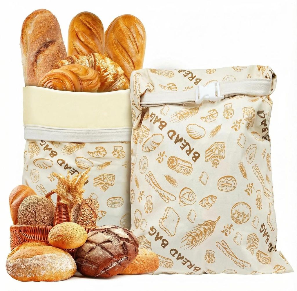 Brotbeutel Bienenwachs 2 Stück, Standboden, Produktbild 