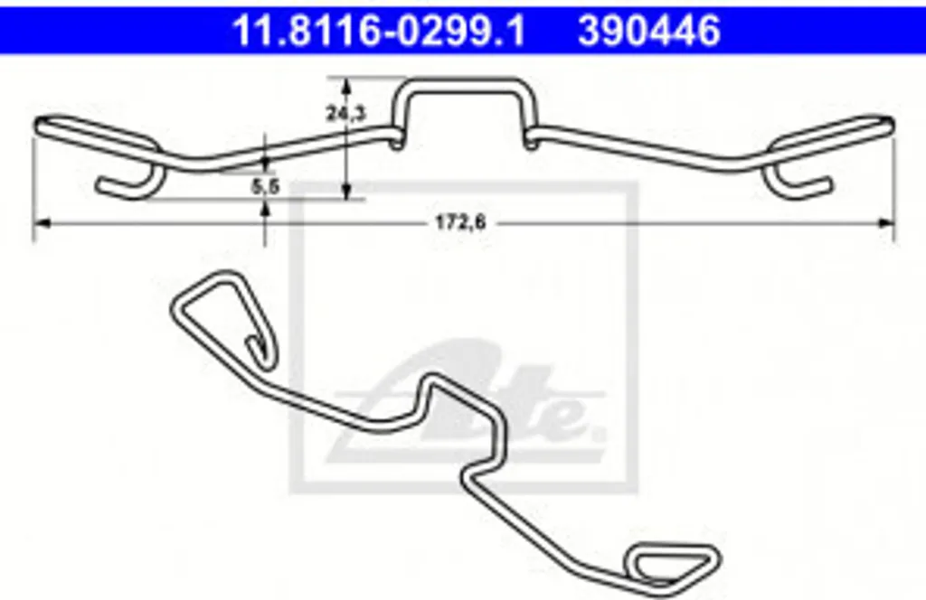 Ressort d'étrier de frein A6 4B ATE 11.8116-0299.1 fixation plaquettes