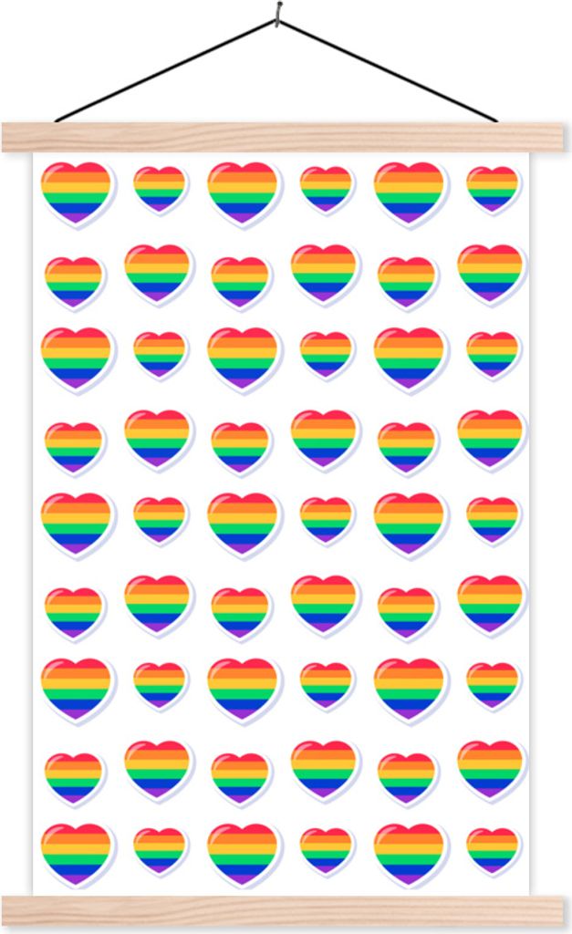 MuchoWow Textilposter Liebe - Stolz - Vorlage 40x60 cm mit holzfarbenen Rahmen - Poster