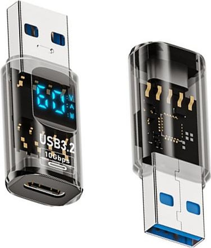 INF TYPE-C Buchse auf USB Stecker Adapter mit Display, Produktbild 