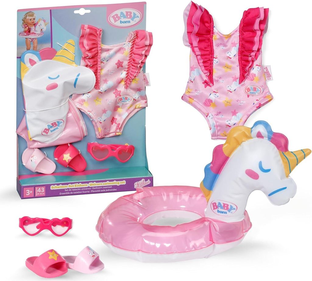 MGA BABY born Schwimm-Set Einhorn 43cm Obrázok produktu 