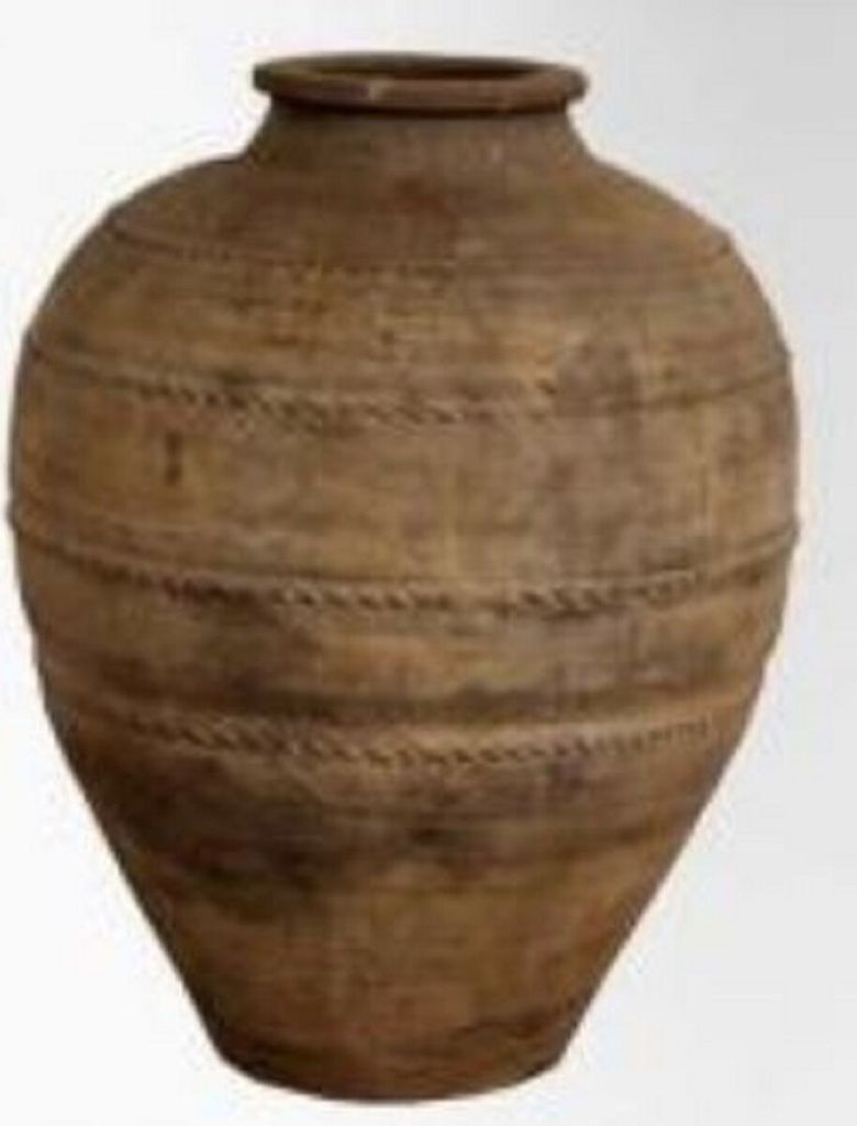 Casa Padrino Luxus Barock Terracotta Vase Antik Braun Ø 57 x H. 82 cm - Handgefertigte Antik Stil Blumenvase - Blumentopf - Pflanzentopf - Barock ...