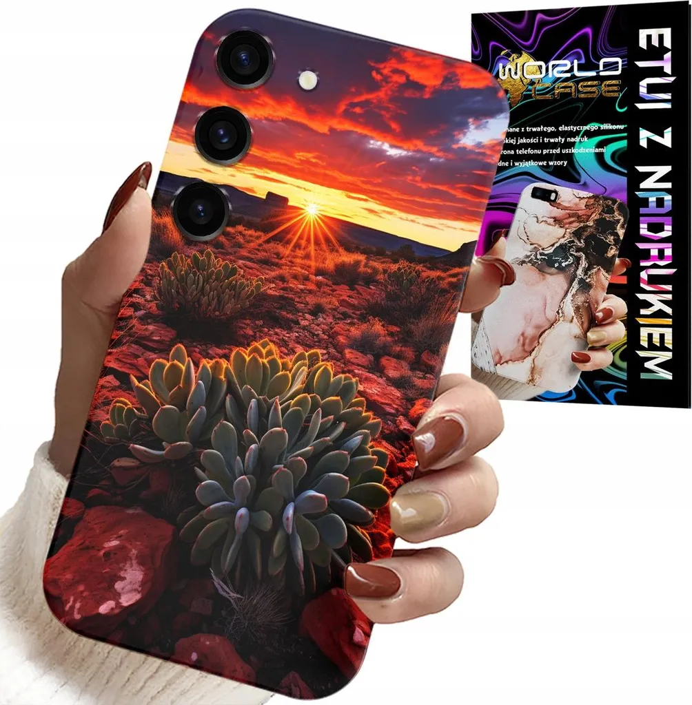 Cover S23 Plus Vista Deserto Messicano + Vetro 9H: Kit Protezione 360