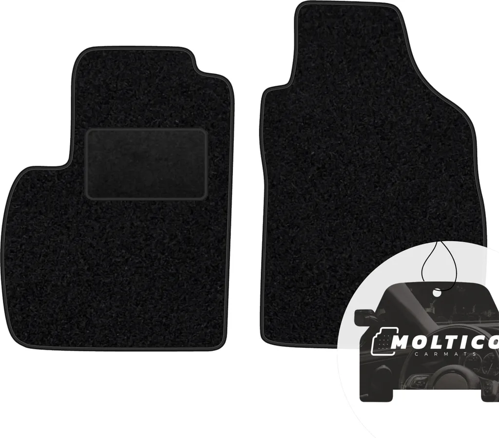 moto-MOLTICO tappetini anteriori auto velours tappetini auto nero set tappetini 2 pezzi adatto per Fiat Idea 2004-2012
