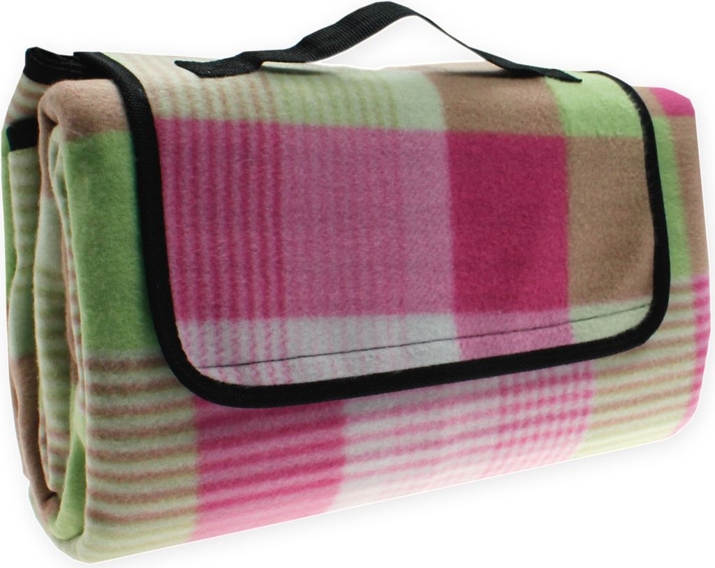 Picknickdecke Karo pink grün wasserdicht 130x170