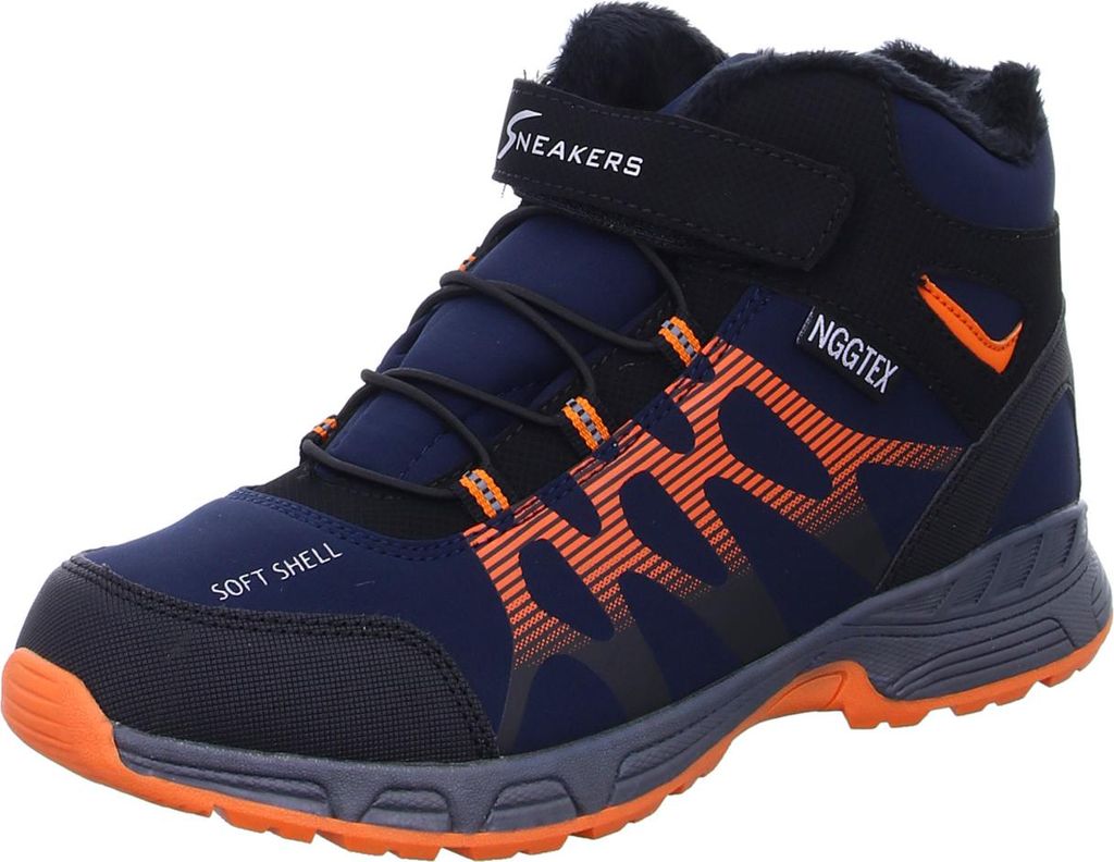 Sneakers Jungen-Tex-Allwetterstiefel gefüttert Blau-Orange , Farbe:blau, EU Größe:36