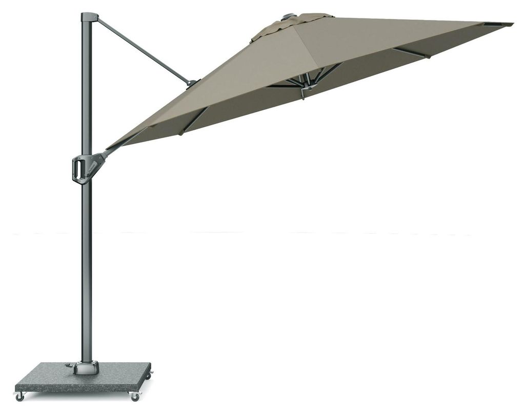 Sonnenschirm rund 350 cm Voyager T¹ Basic | hinten kippbarᅠ3 Taupe | Anthrazit 300 cm