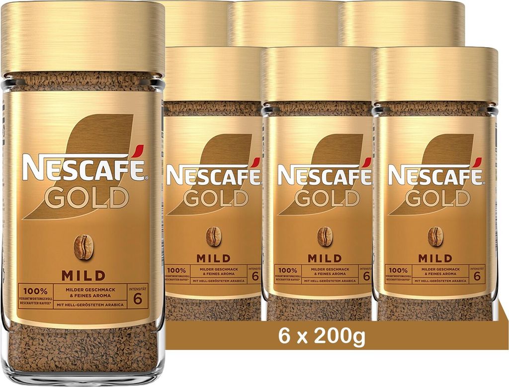NESCAFÉ Gold Mild, löslicher Bohnenkaffee (6 x 200g)