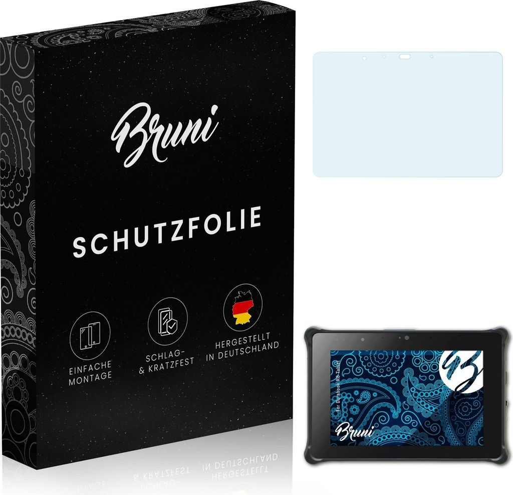 Bruni Basics-Clear 2x Schutzfolie kompatibel mit Durabook R8 Tablet Folie
