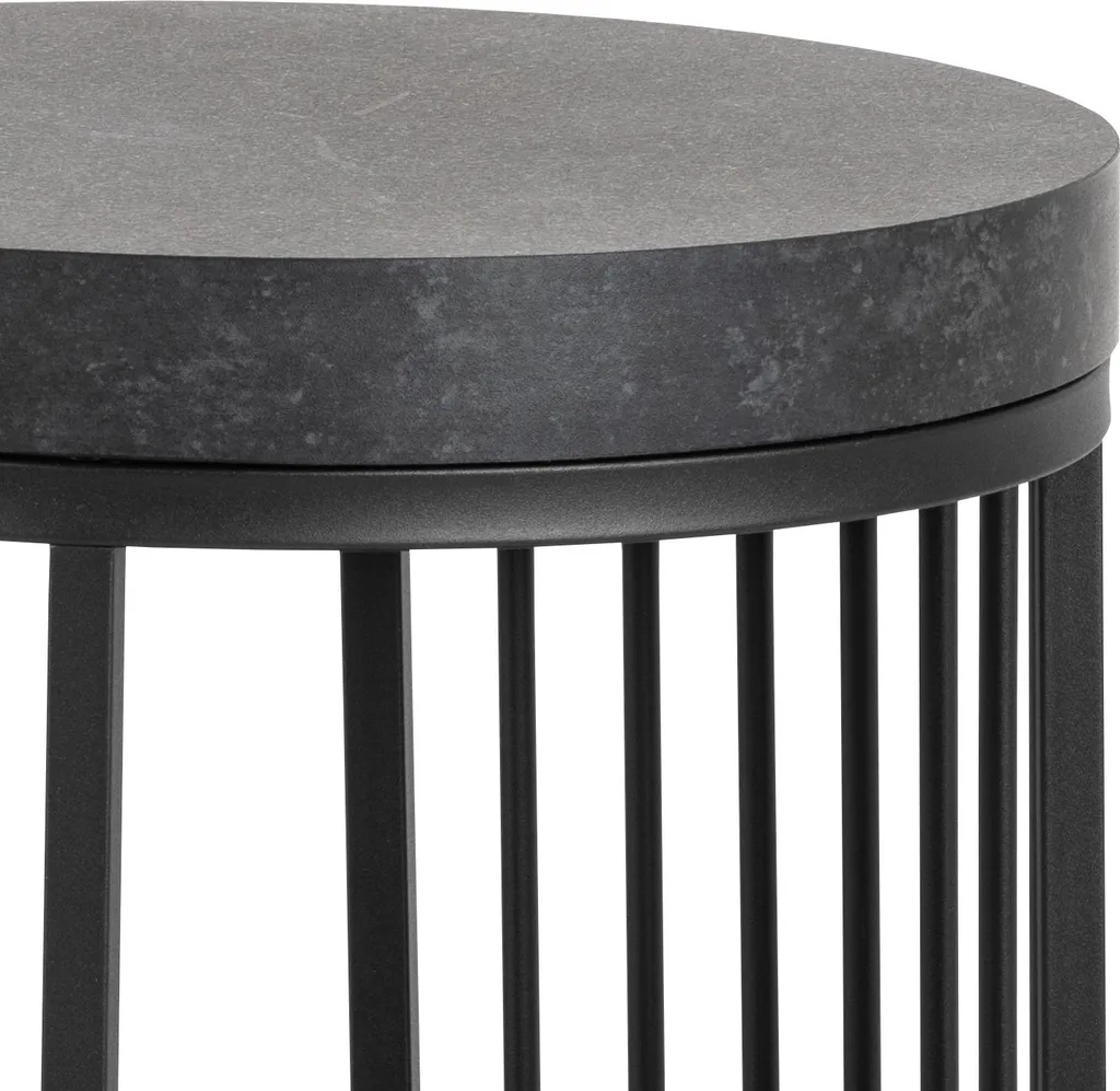 Petite table de nuit Strington noire 1 étagère style industriel chic