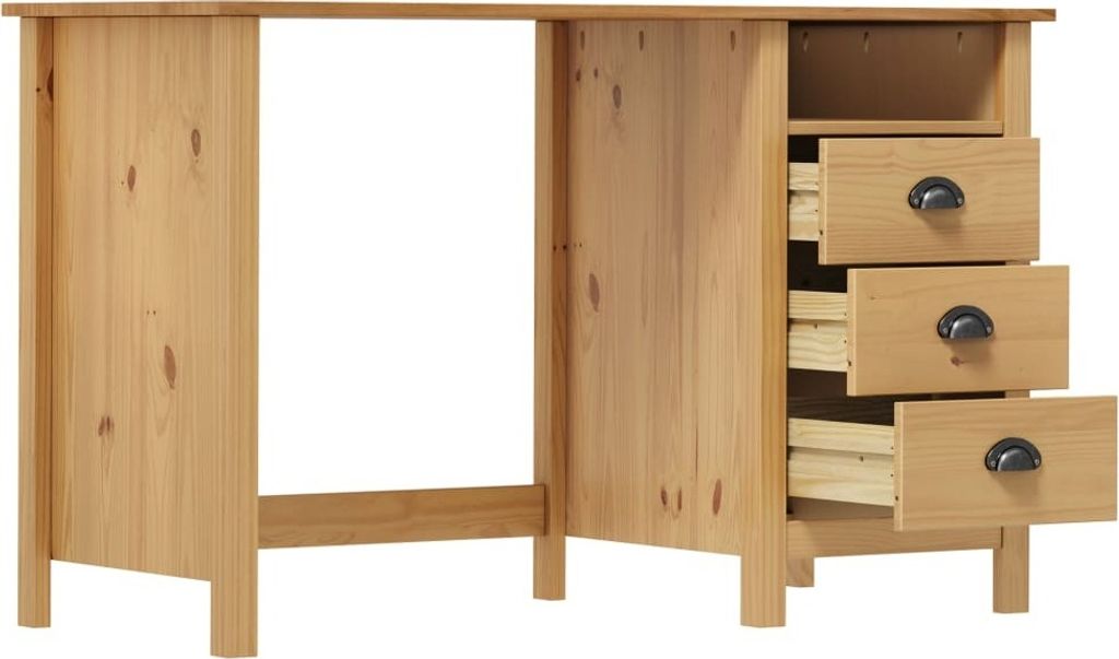 "im Sonderangebot"Schreibtisch/Büro-Möbel - CLORIS - Computertisch moderner - Hill mit 3 Schubladen 120×50×74 cm Kiefernholz - NeuMöbel8455361