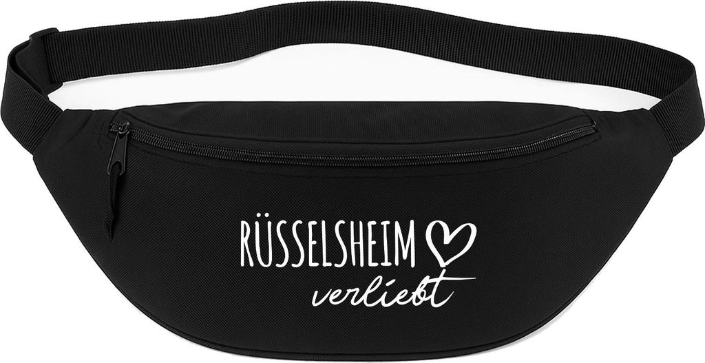 Huuraa Bauchtasche Rüsselsheim am Main verliebt 2,5 Liter Black Polyester Crossbody Bag Geschenkidee