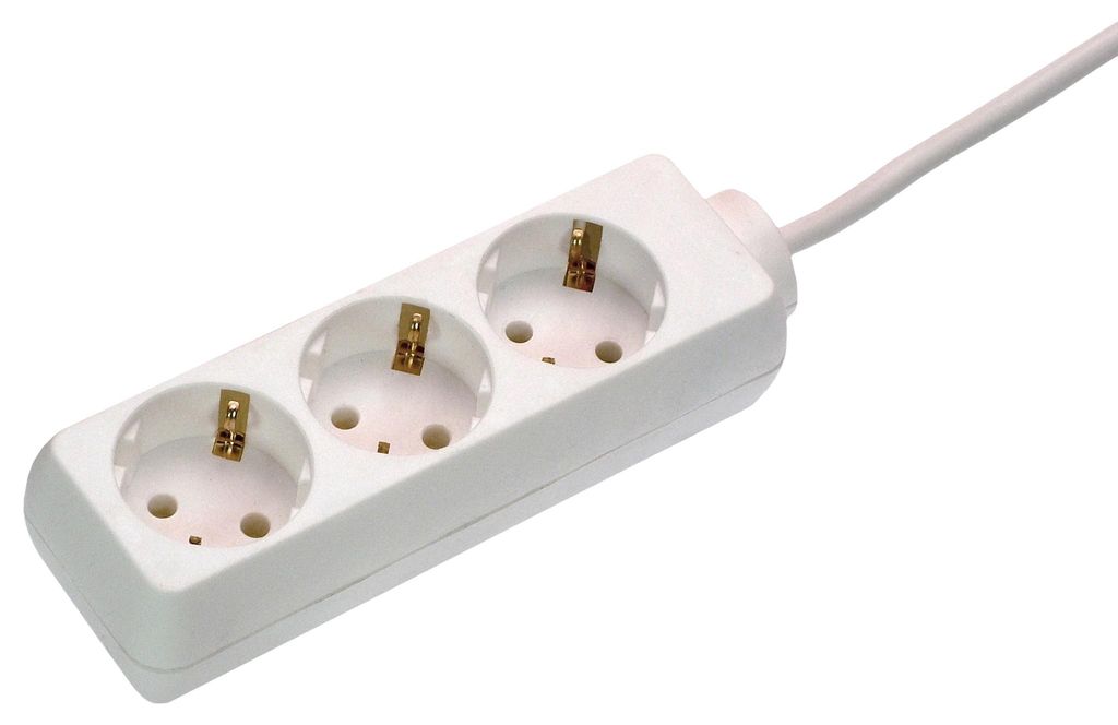 as-Schwabe Listwa 3-gniazdowa biała 3m 230V 16A gniazdo Zdjęcie produktu 