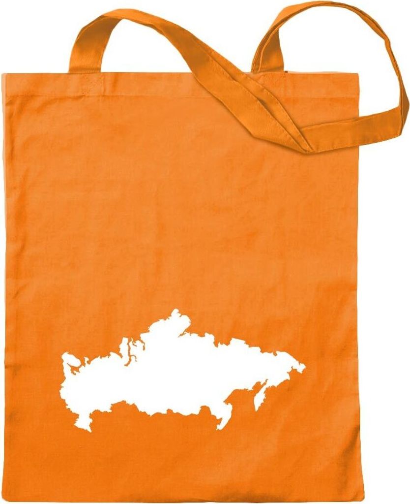 Kiwistar - Baumwolltasche - mandarin - Russland Umriss Kontur - Tragetasche Stoffbeutel Umhängetasche Langer Henkel