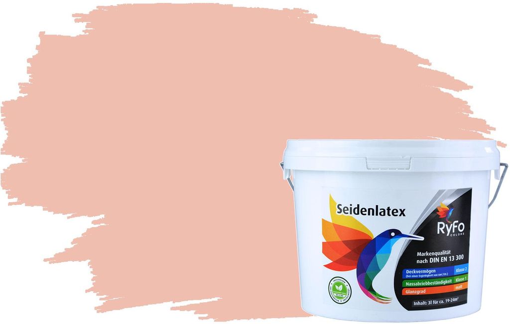 RyFo Colors Seidenlatex Trend Violetttöne Prinzessinnenrosa 3l - bunte Innenfarbe, weitere Violett Farbtöne und Größen erhältlich