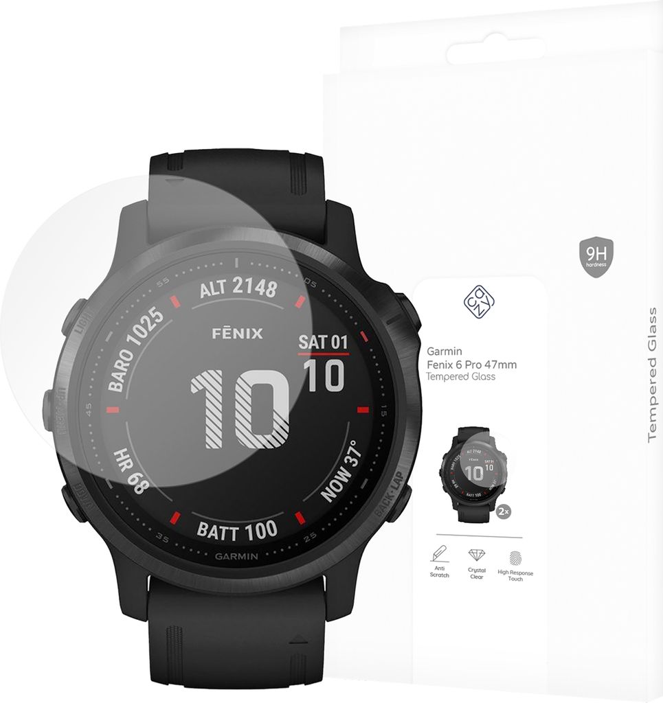 Schutzfolie Garmin Garmin Fenix 6 Pro 47mm - Panzerglas - Cazy - Transparant