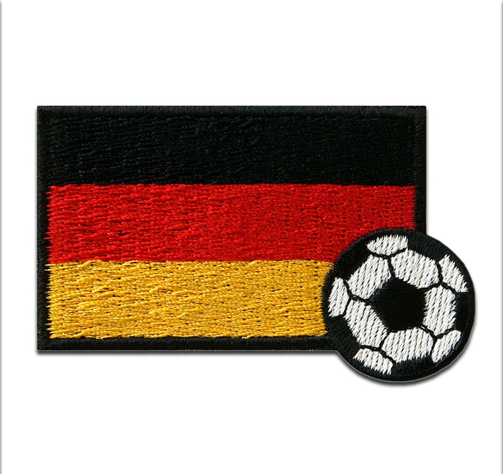 Fußball Ball Sport - Aufnäher, Bügelbild, Aufbügler, Applikationen, Patches, Flicken, Zum Aufbügeln, Größe: 7,2 x 4,7 cm