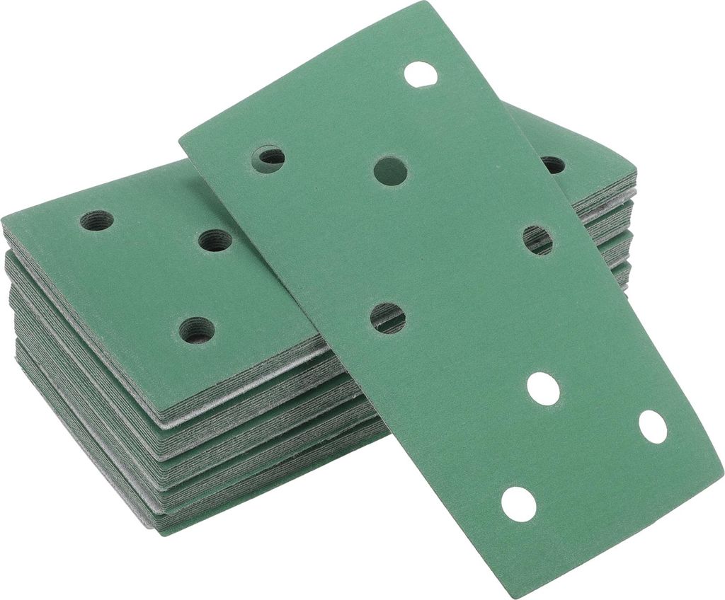 Schleifpapier Klett- und Schleifblätter 7,09 Zoll x 3,74 Zoll Grün 50 Stück P220 Rechteckig Flocking 8 Loch Effizientes Schleifen und Polieren