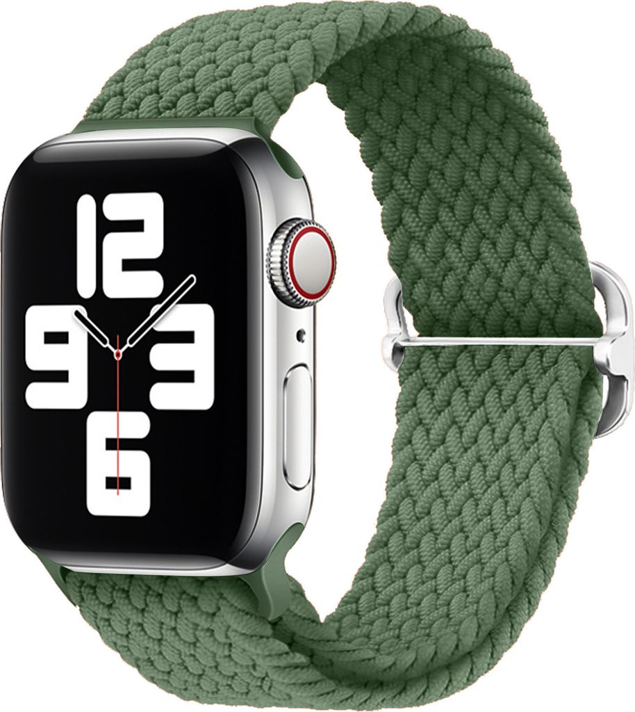Strap-it Apple Watch Geflochten Nylon Armband (Grün) - Große: 42 - 44 - 45 - 49mm