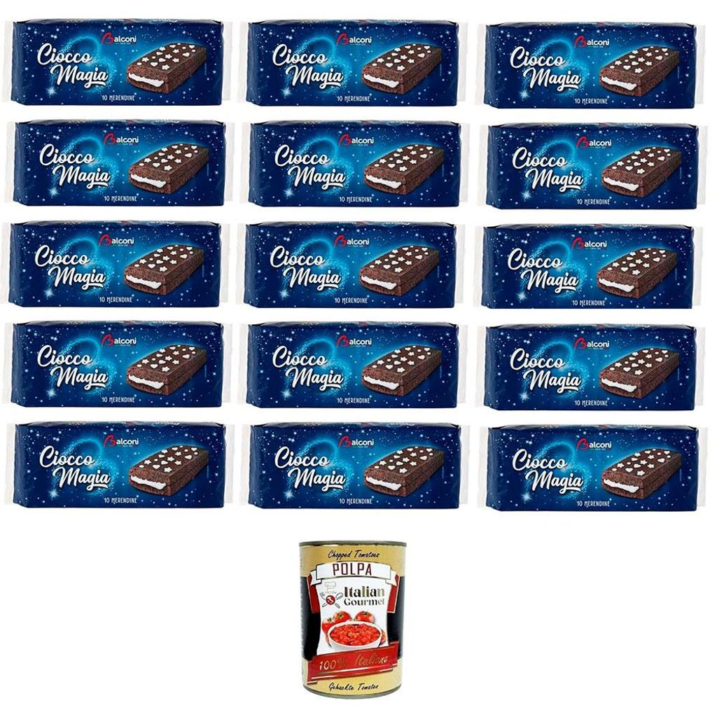 BALCONI Ciocco Magia Merendine Chocolate Magic Snacks 15x280gr + Italian Gourmet polpa 400g