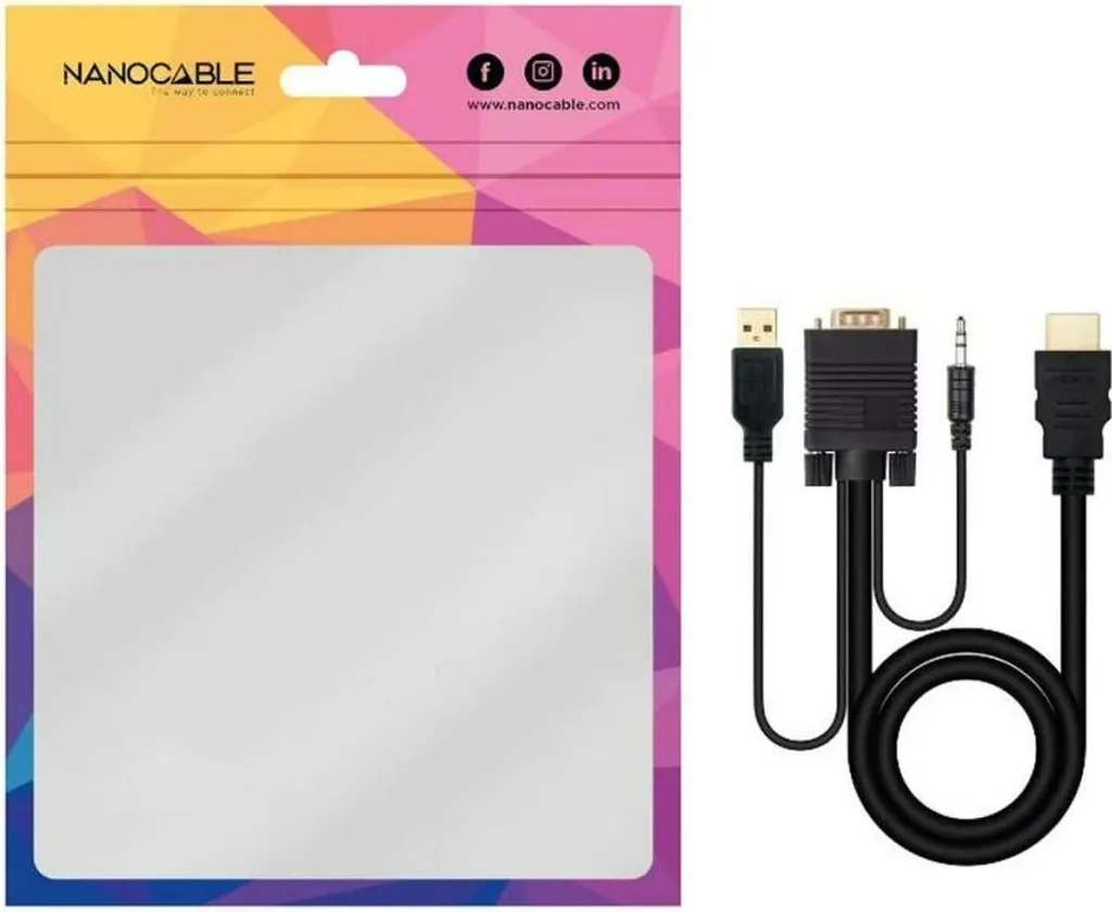 Adattatore HDMI a VGA NANOCABLE 10.15.4350 Audio USB 1,8m Nero - 2