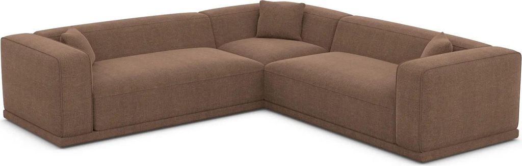 Strukturstoff Ecksofa Diora Braun