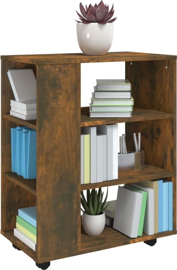 vidaXL Szafka na kółkach dąb wędzony 60x35x75 cm materiał Zdjęcie produktu 5