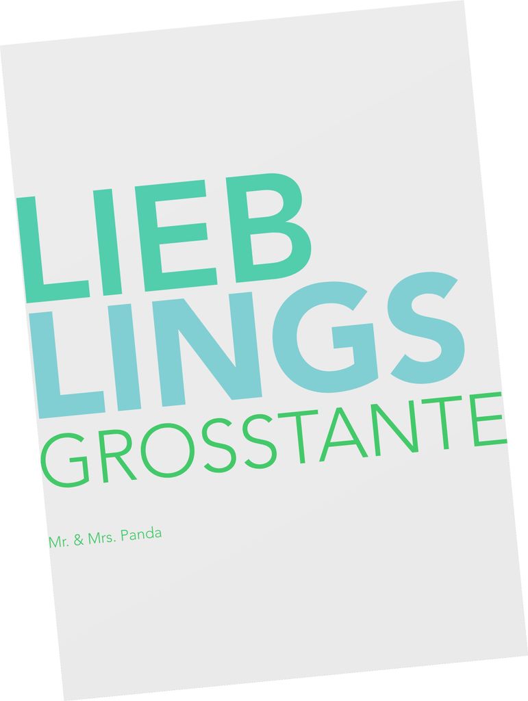 Mr. & Mrs. Panda Postkarte Grosstante - Weiß - Geschenk, Spruch, Geschenkidee, Ansichtskarten, Grußkarte, Ansichtskarte, Postkarten, bildkarte