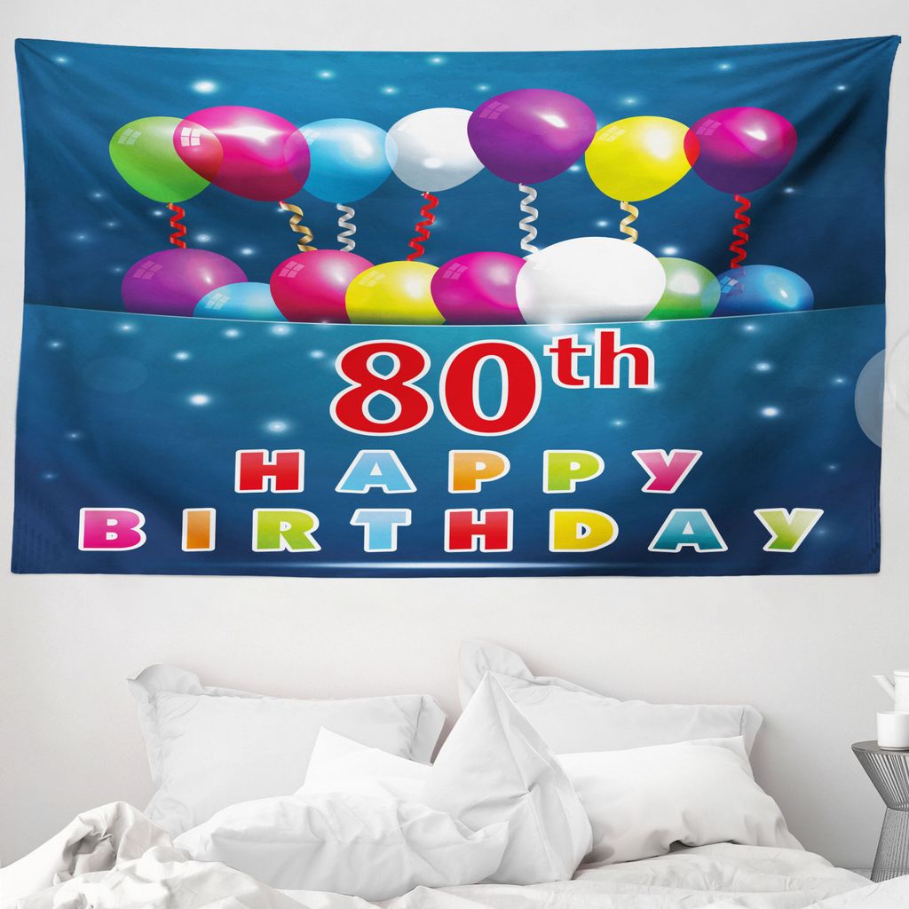 ABAKUHAUS Bunt Wandteppich, Blau Farbiger Hintergrund aus Weiches Mikrofaser Stoff Waschbar ohne Verblassen Digitaldruck, 230 x 140 cm, Mehrfarbig