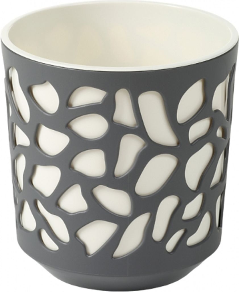 Coprivaso DUET plastica antracite-beige d14x15cm Immagine del prodotto 