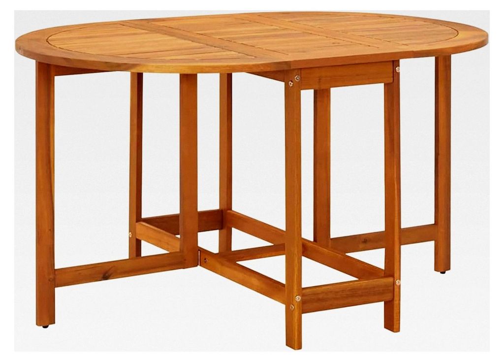 Gartentisch 130x90x72 cm aus massivem Akazienholz, Beistelltisch für Balkon, Couchtisch für Loungemöbel, Patio und Innendekoration