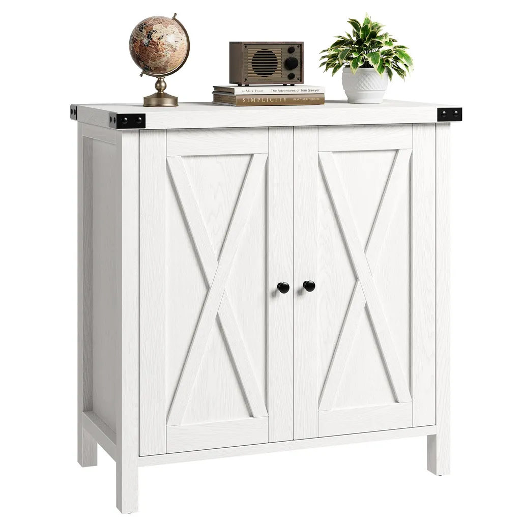 Meuble de rangement blanc pour entrée et couloir avec buffet d'appoint