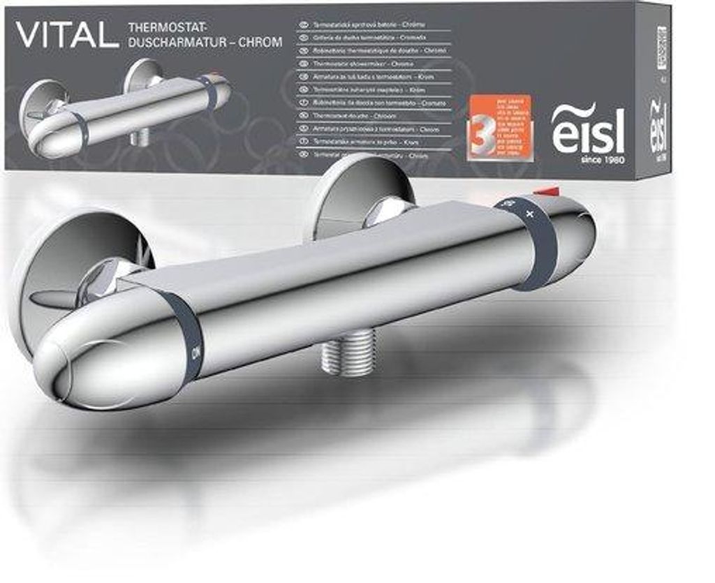 Duscharmatur mit Thermostat und Sicherheitsverriegelung Chrom