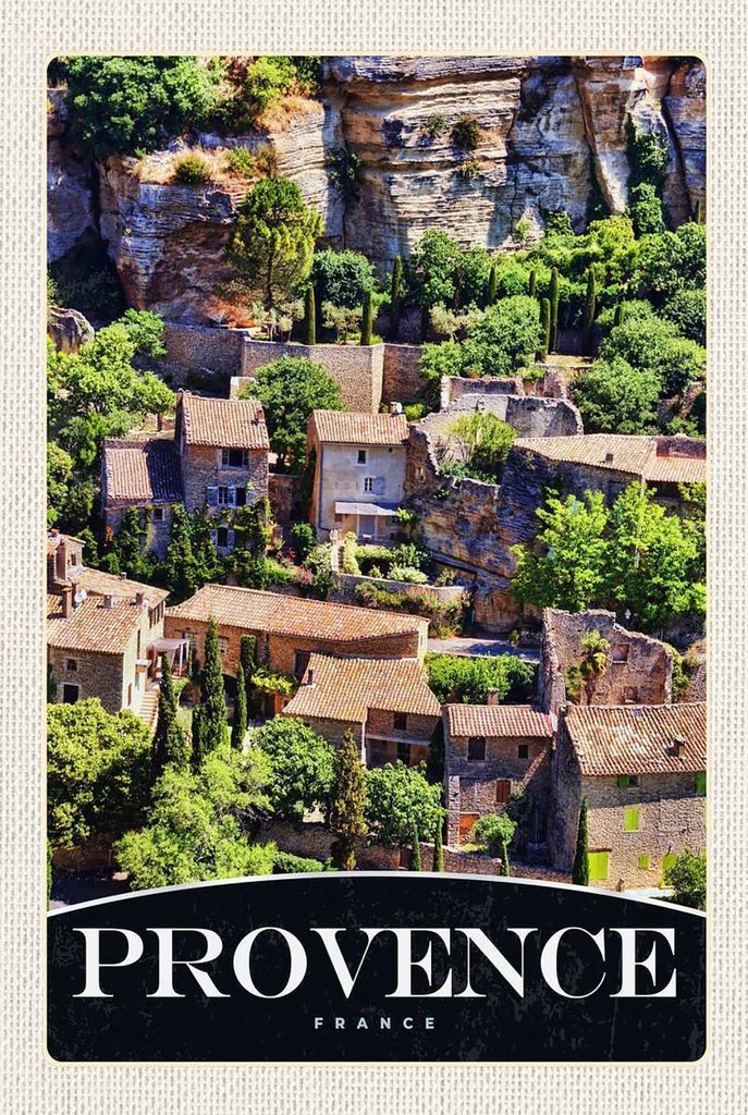 vianmo Holzschild 18x12 cm Provence Frankreich Natur Gebäude