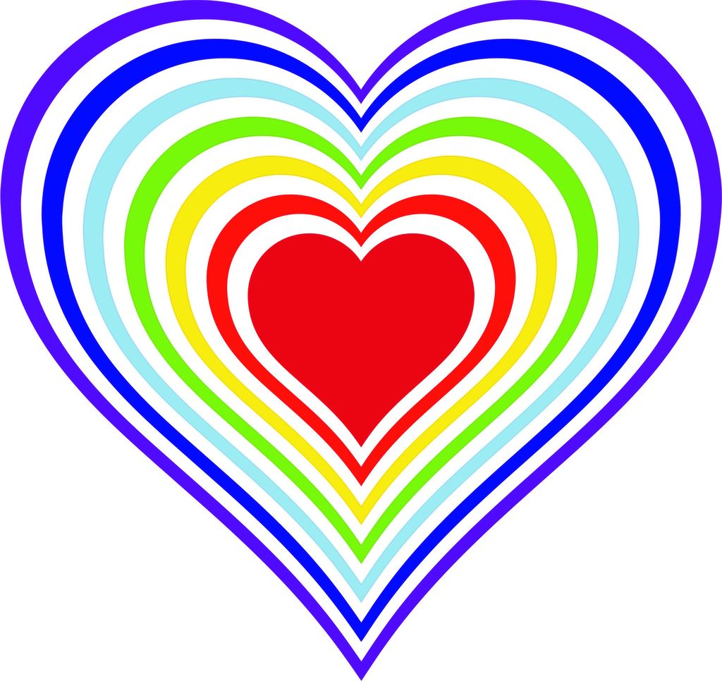 Kiwistar Regenbogen Herz Mehrfarbig WANDTATTOO 120 x 114cm - Dekoration für Kinderzimmer Schlafzimmer Wohnzimmer Küche Badezimmer