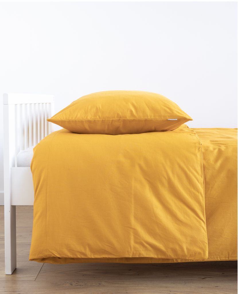 80x80 + 35x40 cm Bettwäsche GELB Senfgelb Babybettwäsche Kinderbettwäsche Jugendbettwäsche. Gängigen Bettgrößen für Kinder, Jugend und Erwa...