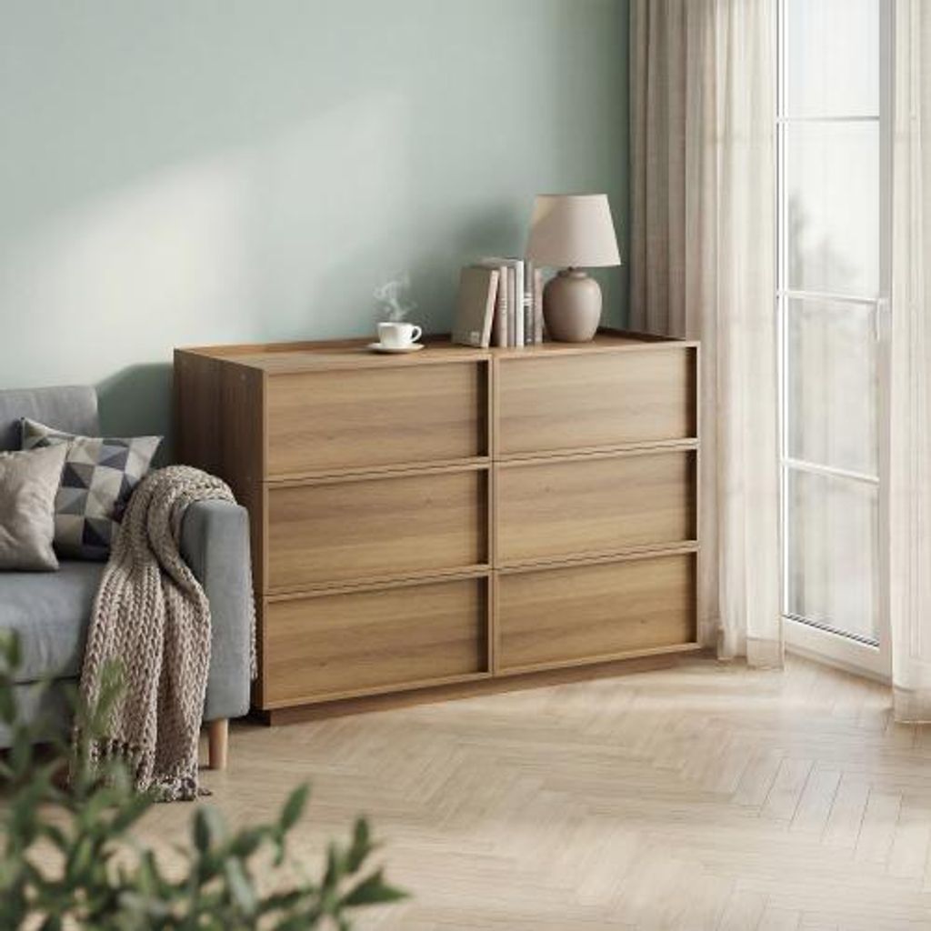 Kommode mit sechs Schubladen, moderner Produktbild 