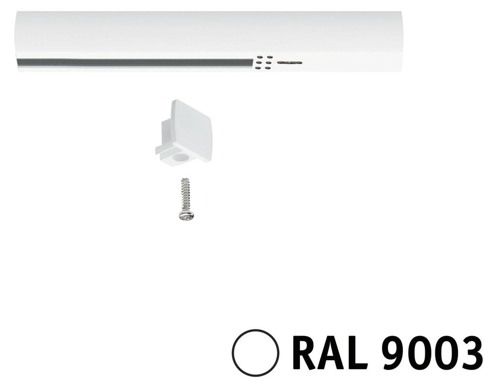 URail Einspeisung Ende 161x18mm max. 1000W Signalweiß