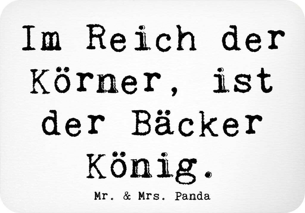 Mr. & Mrs. Panda magnet Spruch Bäcker Krönung - Weiß - Geschenk, Kühlschrankmagnet, der ist König, Teig, haftmagnet, Geschenke mit Herz, Zutat...