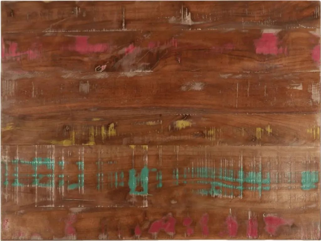 Piano Tavolo 80x70 Legno Massiccio Recuperato Rettangolare sp. 2,5 cm - 1