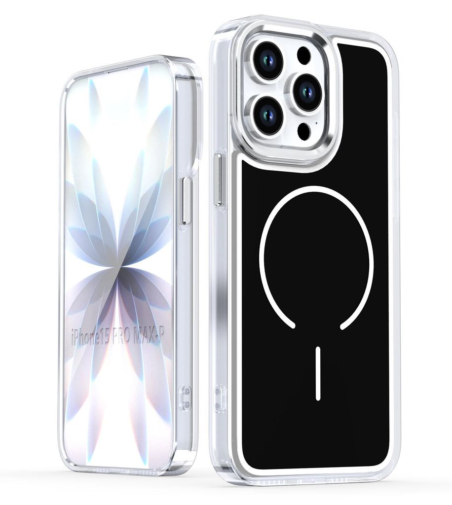 Magnetische Hülle für iPhone 14 Pro Max, Dünn Klare Stoßfest Handyhülle, Kompatibel mit MagSafe Schwarz