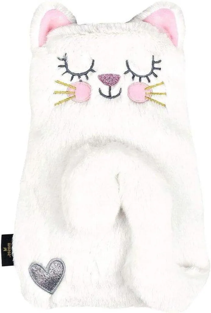 Bouillotte eau chaude 700ml avec housse douce chat blanc - Modèle C12 - 4